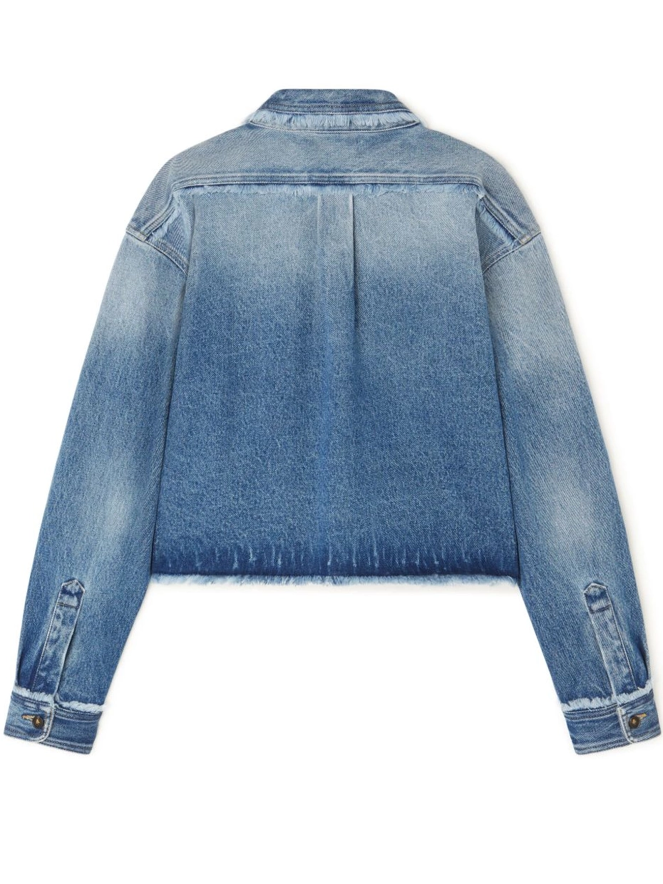 Affordable Women jacket cropped frayed Alanui denim 0816